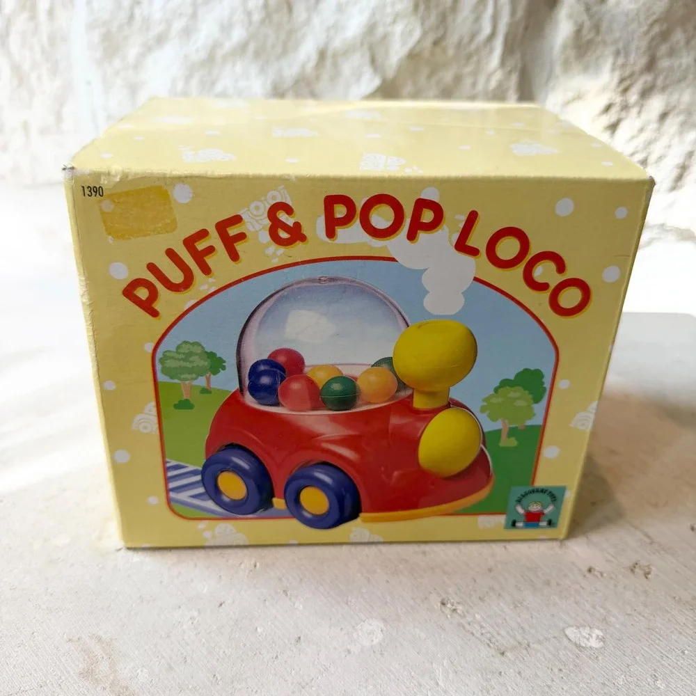 Vintage 1995 Discovery Toys Puff & Pop Loco Popping Ball Train Toy 24M+ New
